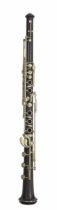 African blackwood Boehm system oboe with maillechort (nickel-silver) keywork, signed (lyre)