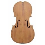 Old unvarnished violoncello body in need of restoration, 29 1/2", 74.90cm