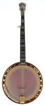 Good Gibson RB800 five string banjo, bearing the Gibson Mastertone trademark oval label fixed to the