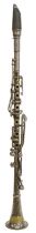 Silver plated thirteen key simple system metal Bb clarinet, signed G.Butler, Manufacturer, 57