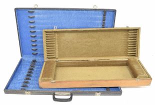 Twenty division bow case; also a homemade twenty-four division wooden bow case (2)
