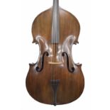 Good French double bass probably by Paul Claudot, possibly composite, bearing a repairer's label