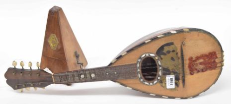 Old Neapolitan mandolin labelled and by F. de Mureda... Napoli Anno 1899; also an old walnut Maelzel