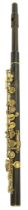 Ebonite 1867 copy flute with gold plated keywork, signed A. Collard & Co, Patent, 211 Oxford Street,