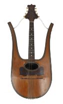 Good lyre shaped mandolin by and labelled Calace-Neapoli...1898, with domed satinwood back and sides