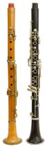 Boxwood Bb clarinet with five brass keys, signed J.Basta, Schonbach, made circa 1890; also a