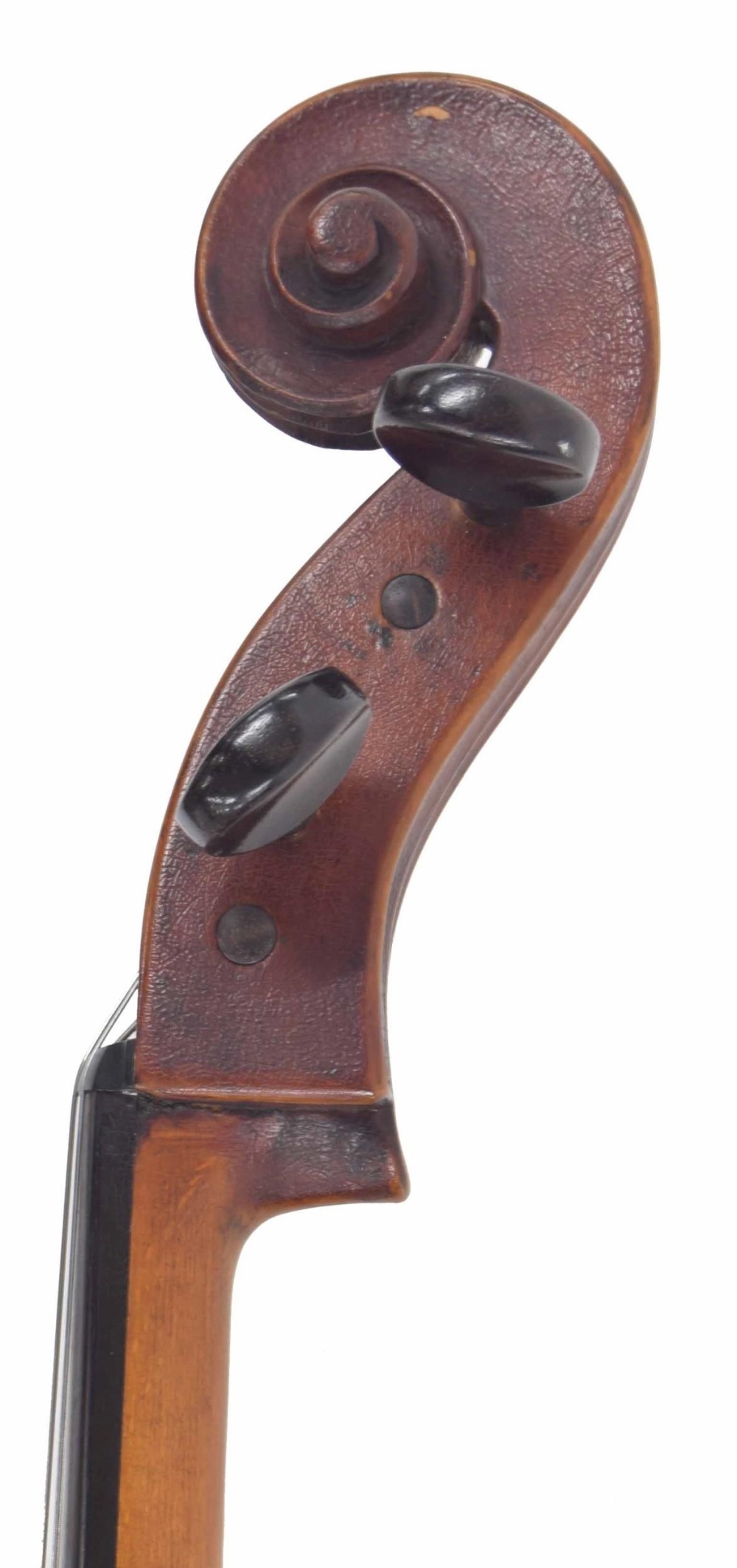 Late 19th century Mittenwald violoncello, unlabelled, the two piece back of plainish wood with - Image 3 of 3