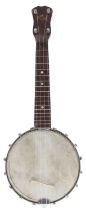 Slingerland May-Bell ukulele banjo circa 1920s/early 1930s, with birds eye maple back and sides, 6.