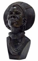 Nicholas Tandi (Zimbabwe born 1948) - a large stone figural bust sculpture of a tribal lady