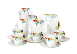 Shelley Art Deco Mode 'Butterfly Handle' part tea service designed by Eric Slater, pattern 11757,