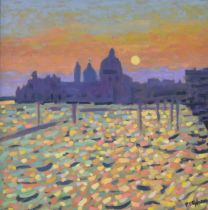 Paul Stephens (20th/21st century) - "Venice, dappled water", signed also extensively inscribed