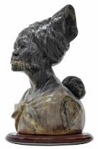 T M Gidi (Zimbabwe born 1954) - a large carved stone figural bust sculpture of an African mother