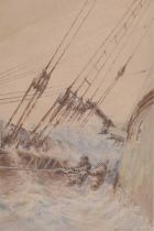 Arthur John Trevor Briscoe RE RI (1873-1943) - "Weather Main Brace" signed, inscribed with the title