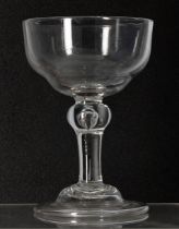Georgian knop stemmed pedestal coupe, the pedestal base with folded foot, 5.5" high