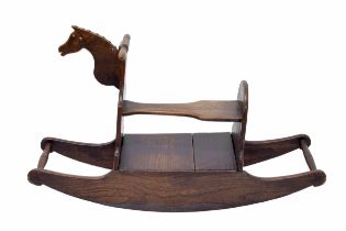 Early 19th century elm rocking horse, 42" wide, 26" high