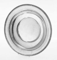 Gorham Sterling silver circular dish, with a wide pierced and gadrooned rim, with marks to the