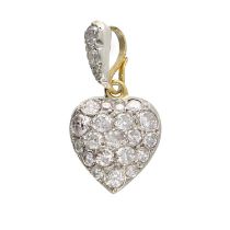 Attractive modern diamond set heart pendant, round brilliant-cut, estimated 1.60ct approx in