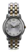 Tissot Ballade III bicolour gentleman's wristwatch, reference no. T031410A, silvered dial, Tissot