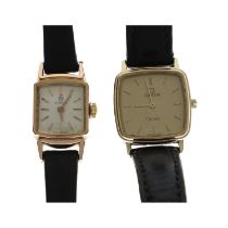 Omega gold plated lady's wristwatch, reference no. BK3988, serial no. 18543xxx, circa 1961, square