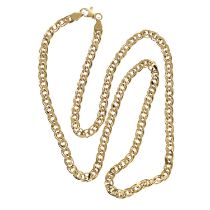 18ct yellow gold flat curb link necklet, 10.6gm, 19.5" long