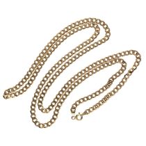 9ct flat curb link necklace, 11.2gm, 30" long