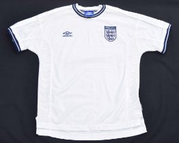 England - Short sleeved white (home) football shirt, Umbro, Vapa Tech, circa 1999-2001, size L