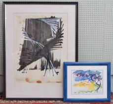 Contemporary school - Abstract watercolour, indistinctly signed, possibly Laura Beneton, watercolour