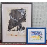 Contemporary school - Abstract watercolour, indistinctly signed, possibly Laura Beneton, watercolour