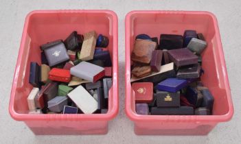 Two boxes of assorted jewellery boxes