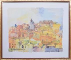 After Ralf Westphal - "Roussilon Provence", a colour reproduction print of the original townscape