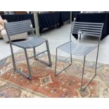 Four EMU 'Aero' painted steel dining chairs, stackable, a Paul Newman design, labelled, in grey,