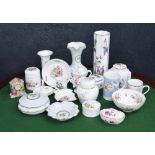 Group of assorted porcelain to include Royal Worcester 'Oriental Garden' group, Minton 'Marlow',