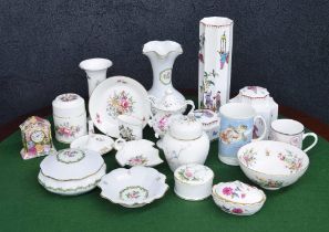 Group of assorted porcelain to include Royal Worcester 'Oriental Garden' group, Minton 'Marlow',