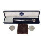 Harrison Brothers & Howson Ltd silver 'millennium hallmark' letter opener, Sheffield 2000, 6.75"