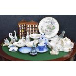 Group of assorted porcelain, including Royal Copenhagen Christmas Tree cup and saucer, two Royal