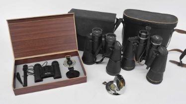Pair of Mark Scheffel 20x50 binoculars, cased; together with a pair of Super Zenith 10x50mm