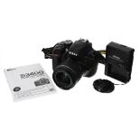 Nikon D3400 DSLR camera, made in Thailand, serial no.5044498, with a Nikon AF-P DX Nikkor 18-55mm