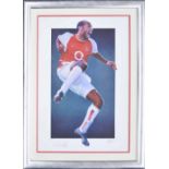 Robert Highton - a Wyatt Russell limited edition print of Thierry Henry mid celebration in Arsenal