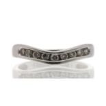 White metal diamond set half eternity ring, 2.7gm, ring size J/K (516)