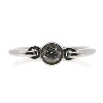 Elsa Peretti for Tiffany & Co platinum Swan diamond ring, round brilliant-cut, 0.25ct, width 5mm,