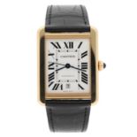 Cartier Tank Solo XL automatic rose gold and stainless steel gentleman's wristwatch, reference no.