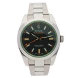 Rolex Oyster Perpetual Milgauss stainless steel gentleman's wristwatch, reference no. 116400GV,