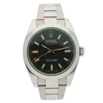 Rolex Oyster Perpetual Milgauss stainless steel gentleman's wristwatch, reference no. 116400GV,