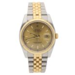 Rolex Oyster Perpetual Datejust gold and stainless steel gentleman’s wristwatch, reference no.