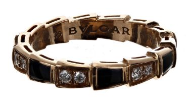 Bvlgari Serpentini 18ct rose gold ring, signed, no. PKFNNZ, width 4.5mm, 4.3gm, ring size N/O (