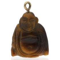 Miniature tiger's eye Buddha pendant, 25mm (611)