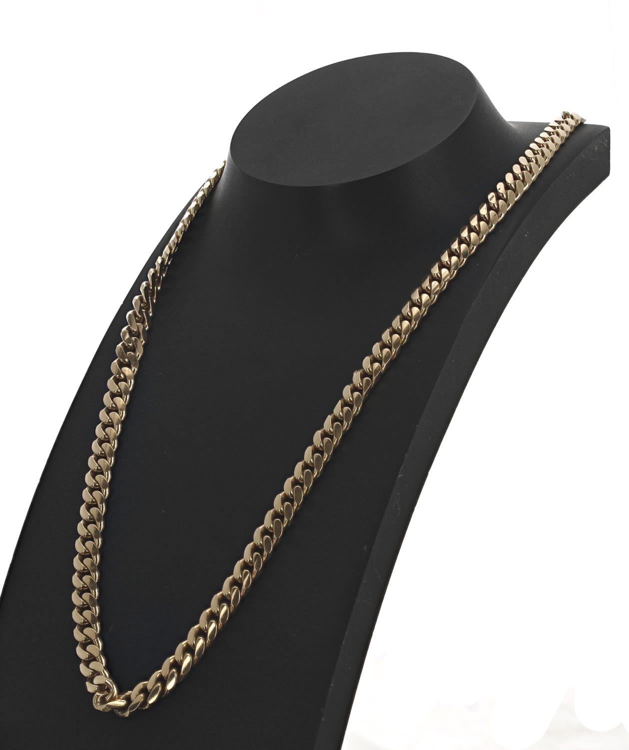 9ct curb necklace, 33.5gm, 20" long (214)
