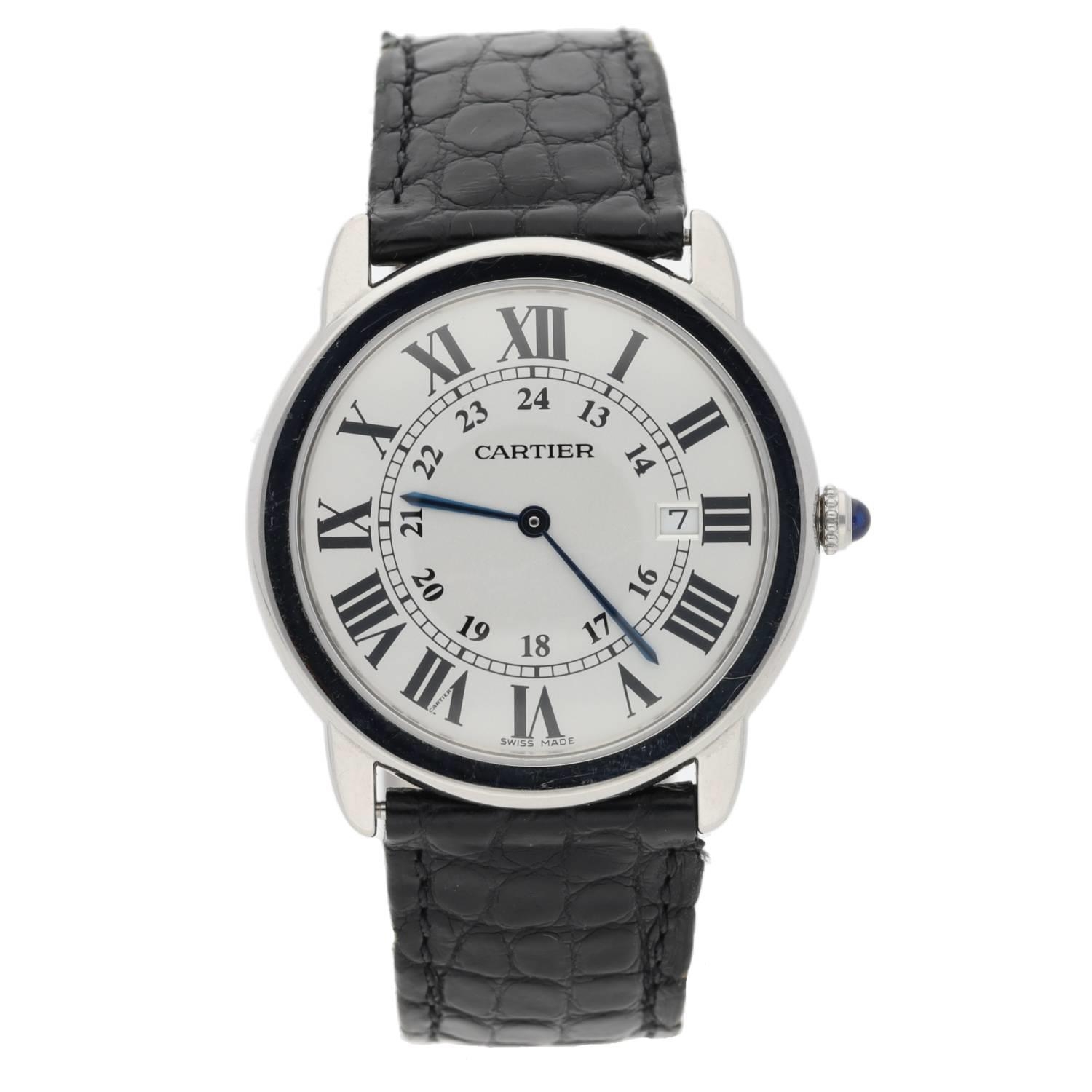 Cartier Ronde Solo stainless steel gentleman’s wristwatch, reference no. 2934, serial no.