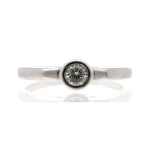 18ct brilliant-cut diamond ring, 0.20ct approx, width 5mm, 2.9gm, ring size I/J (515)