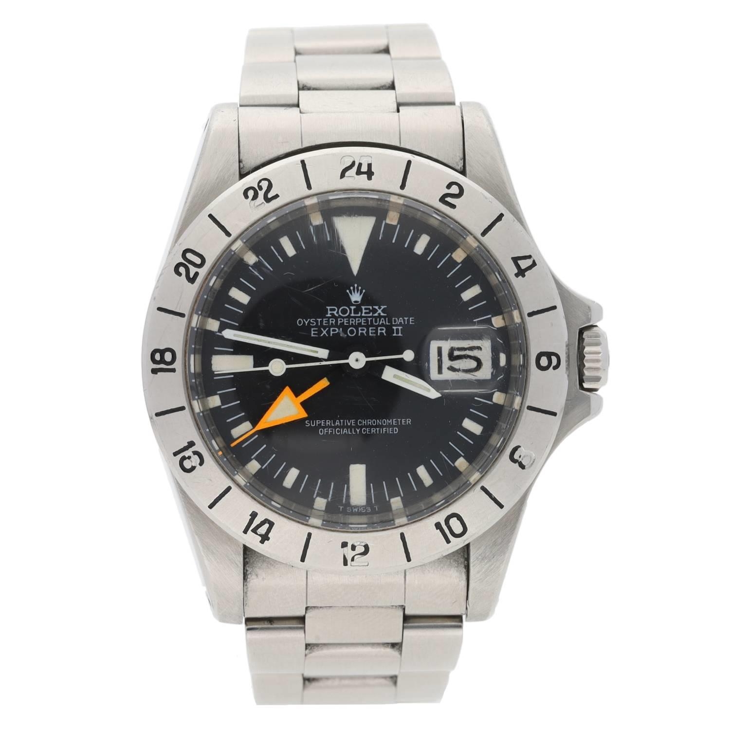 Rolex Oyster Perpetual Date Explorer II 'Steve McQueen' stainless steel gentleman's wristwatch,